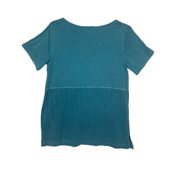 Soft Surroundings womens small blue casual texture short sleeve shirt basic - Picture 3 of 10